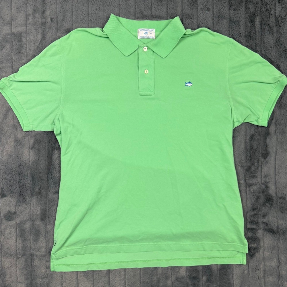 Southern Tide Mens Skipjack Polo Shirt Green Short Sleeve Stretch Large 8341
